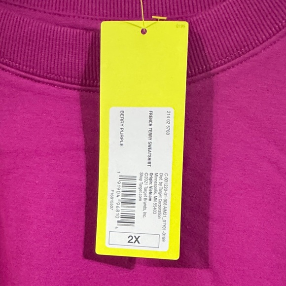 Size 2X All In Motion Women’s Berry Purple Crewneck - Picture 2 of 5